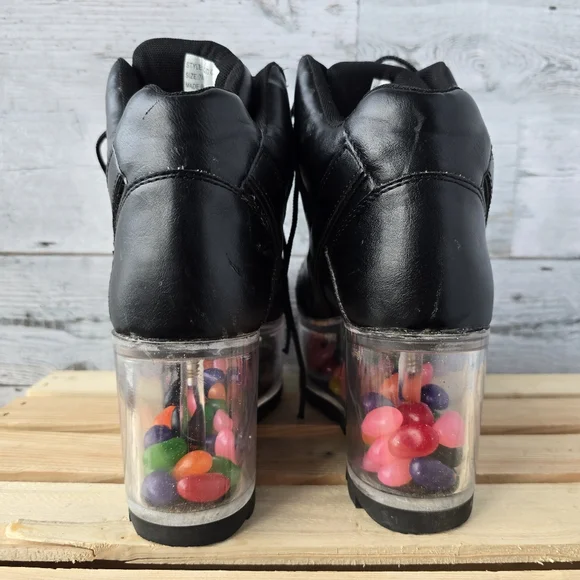 YRU Qloud 2091 High Platform Boots Black Clear Size 7 - Picture 7 of 12